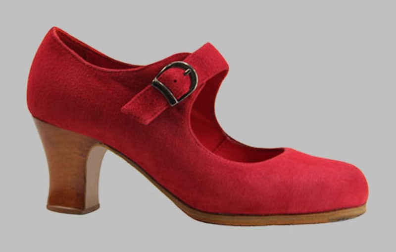 Zapato de baile flamenco profesional ante rojo