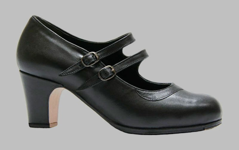 Zapato de baile flamenco profesional piel negro
