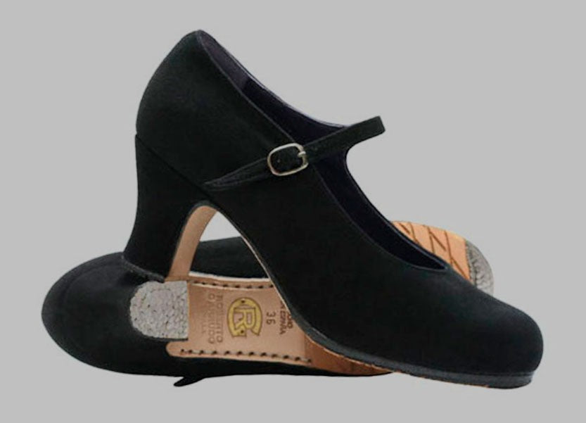Zapato de baile flamenco profesional ante negro