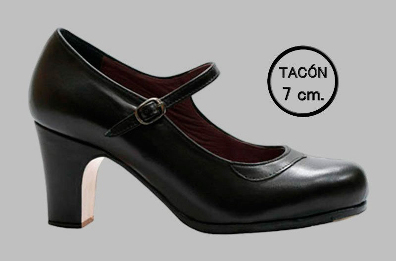 Zapato de baile flamenco profesional piel negro
