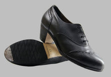 Chaussure de flamenco semi-professionnelle en cuir noir Pala Vega