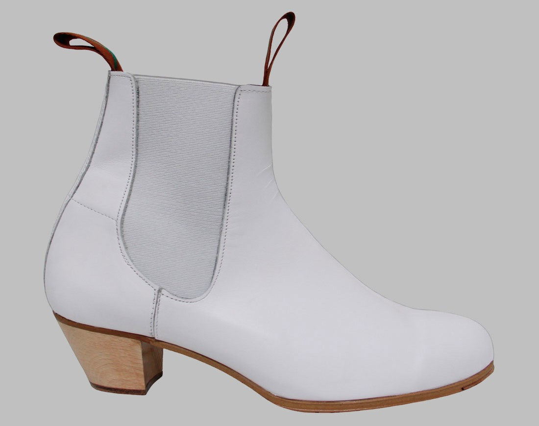 Botte de flamenco en cuir blanc 34/46