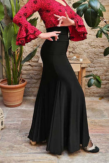 Falda Flamenco Negra Ceñida con Fajín