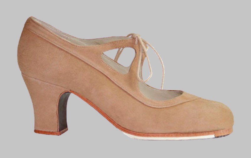 Zapato de Baile Flamenco Profesional Ante Beige