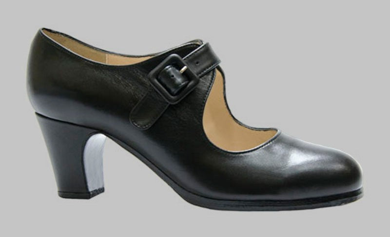 Chaussure de danse flamenco professionnelle en cuir noir
