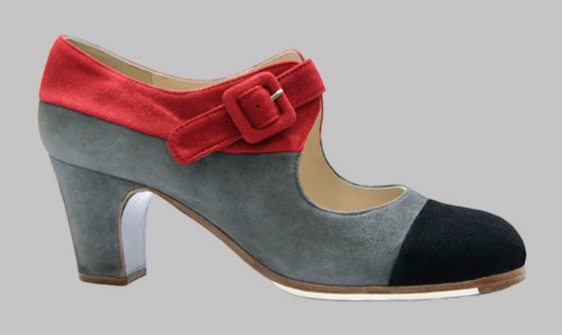 Chaussure de danse flamenco professionnelle en daim tricolore