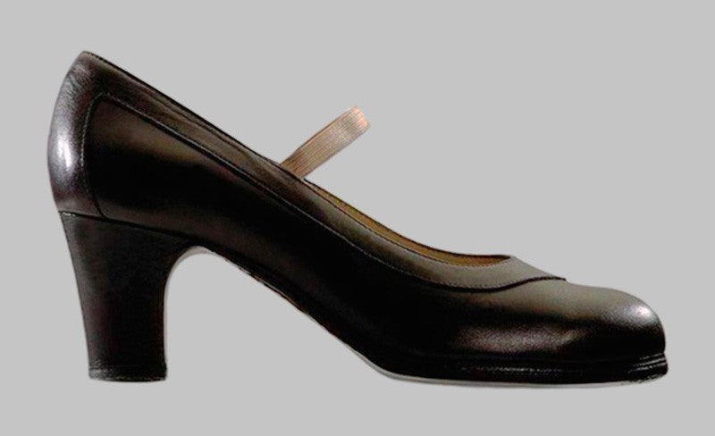 Chaussure de danse flamenco professionnelle en cuir noir