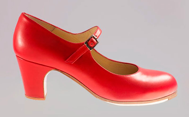 Zapato de Baile Flamenco Profesional Piel Rojo