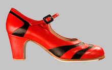 Professional Flamenco Dance Shoe Red and Black Leather