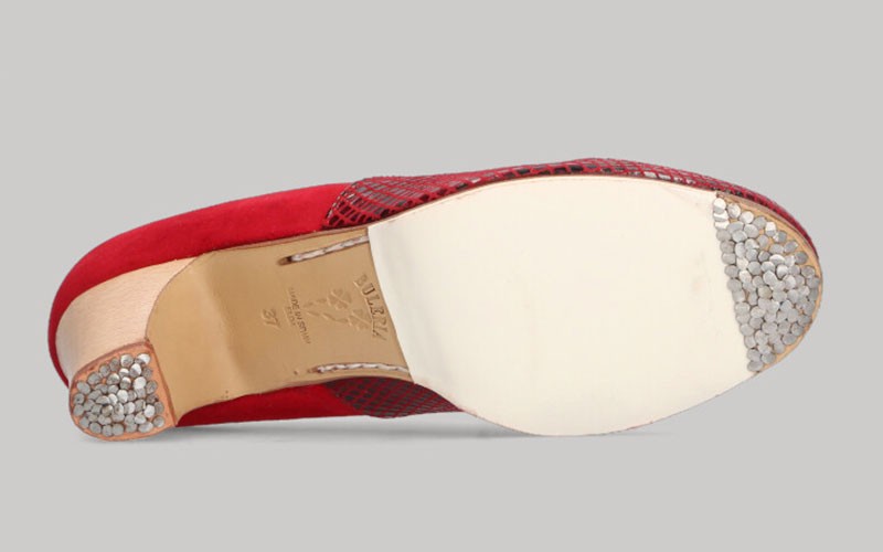 Zapato de baile Flamenco Profesional Piel Fantasía Serpiente con Cordones