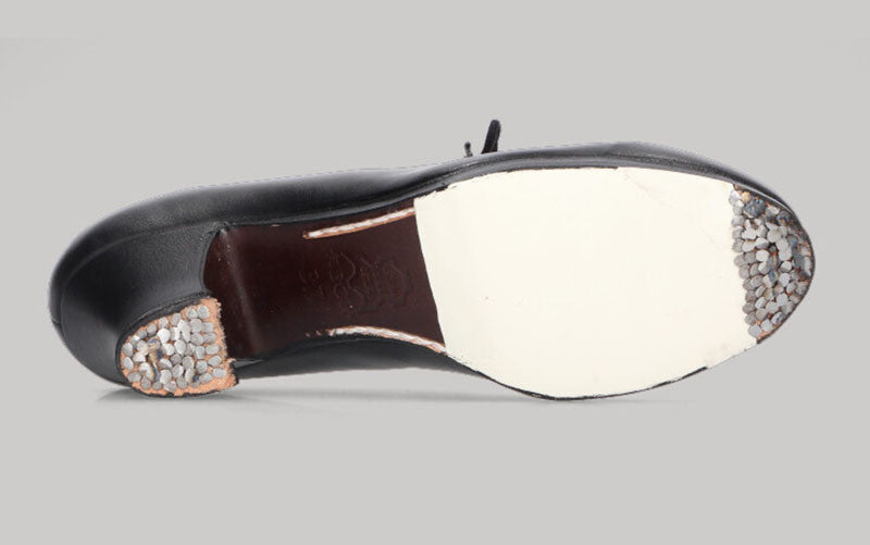 Chaussure de danse flamenco professionnelle combinée noire et beige