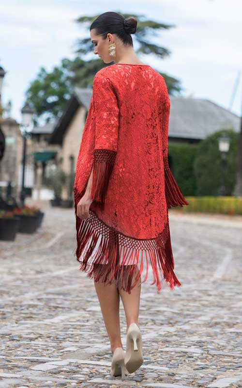 Chaqueta Crujía Encaje Rojo