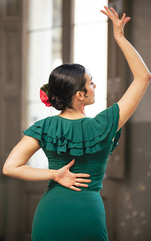 Flamenco body with ruffles on the neckline