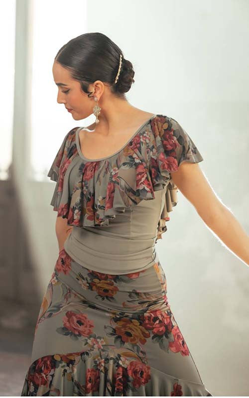 Haut de flamenco Brenet noir et à pois