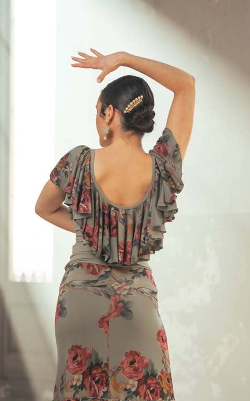 Haut de flamenco Brenet noir et à pois