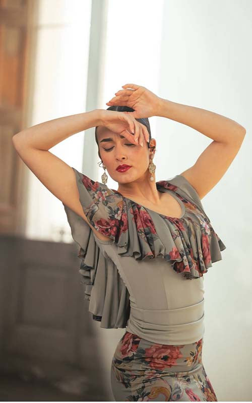 Haut de flamenco Brenet noir et à pois