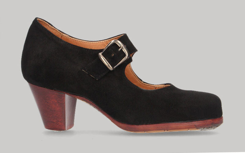 Zapato de baile flamenco profesional ante negro