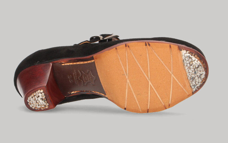 Zapato de baile flamenco profesional ante negro