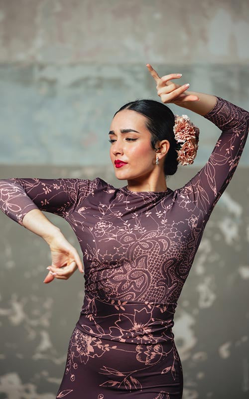 Haut Berre Flamenco en tricot élastique imprimé