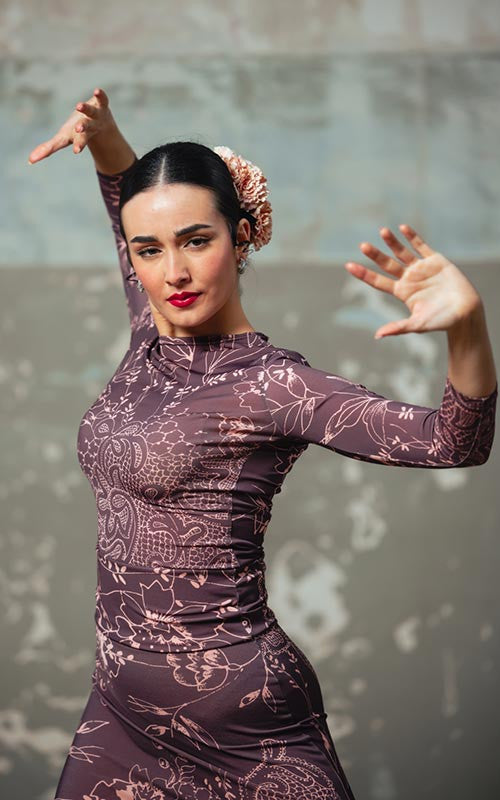 Haut Berre Flamenco en tricot élastique imprimé