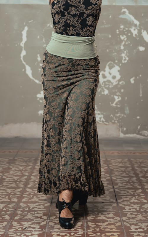 Jupe cabriole flamenco en tulle élastique avec ceinture, plusieurs couleurs au choix