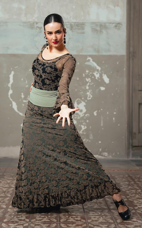 Jupe cabriole flamenco en tulle élastique avec ceinture, plusieurs couleurs au choix