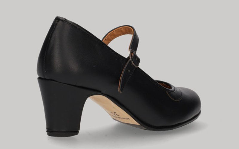 Zapato Semiprofesional Piel Negro Hebilla