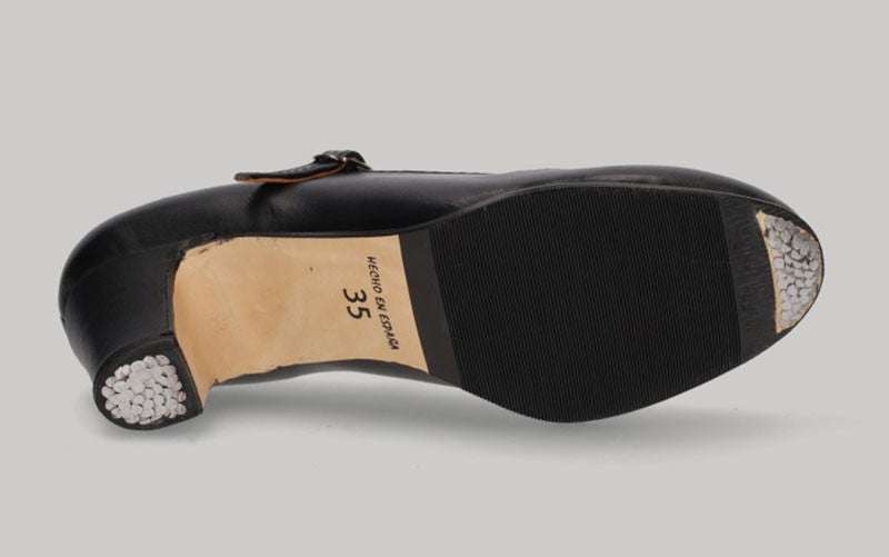 Zapato Semiprofesional Piel Negro Hebilla