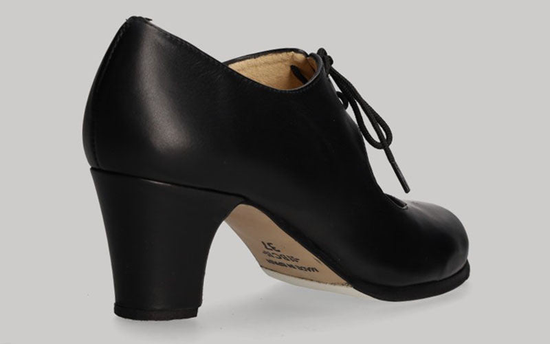 Chaussure de danse flamenco semi-professionnelle, cuir noir