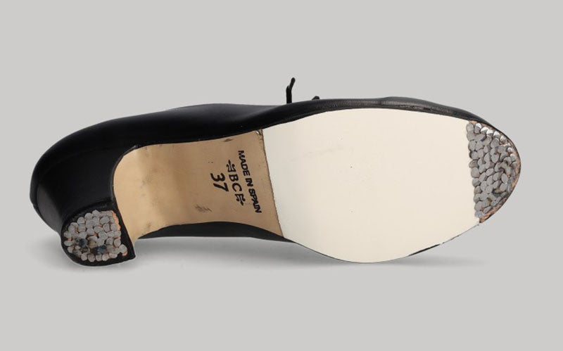 Chaussure de danse flamenco semi-professionnelle, cuir noir