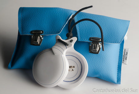 Castanet Capricho White Veined Blue Double Box