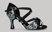 Chaussure de danse de salon fantaisie à imprimé animal vert métallisé