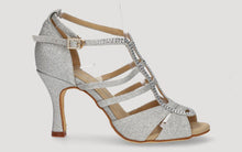 Chaussure de danse de salon fantaisie à paillettes argentées