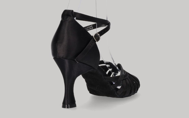 Chaussures de danse latine et de salon en satin noir