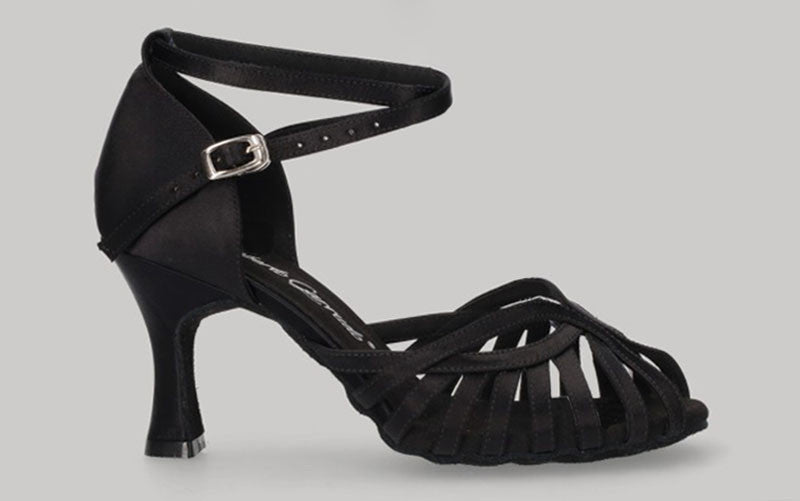 Chaussures de danse latine et de salon en satin noir