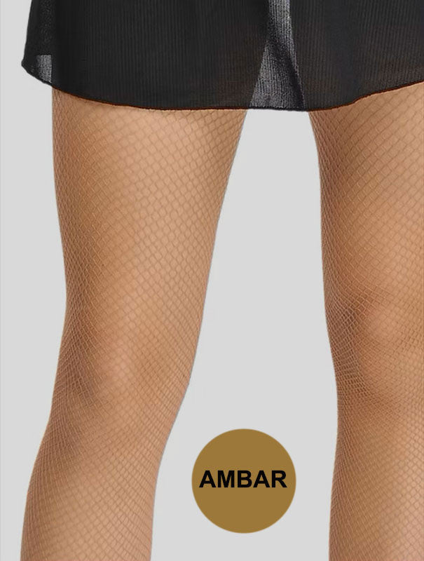 Bas résille élastique basique ambré