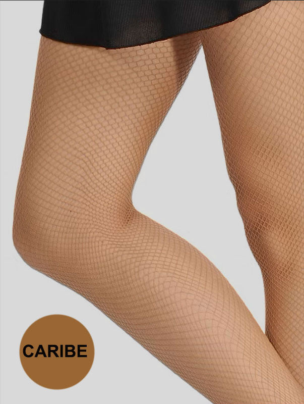 Bas résille élastique basique marron caraïbe