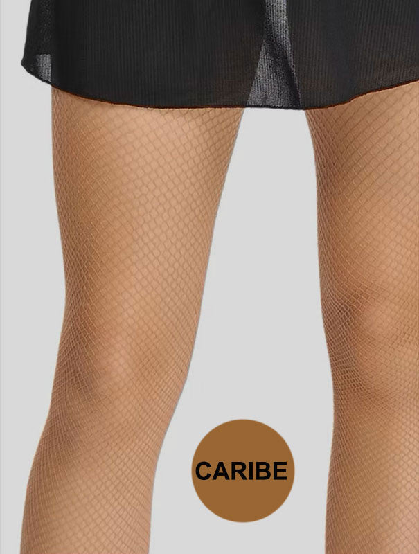 Bas résille élastique basique marron caraïbe
