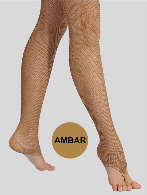 Bas résille ambré avec crochet pour les orteils