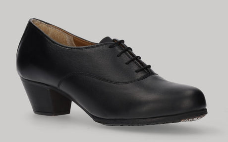 Chaussure de flamenco semi-professionnelle pour homme, cuir noir