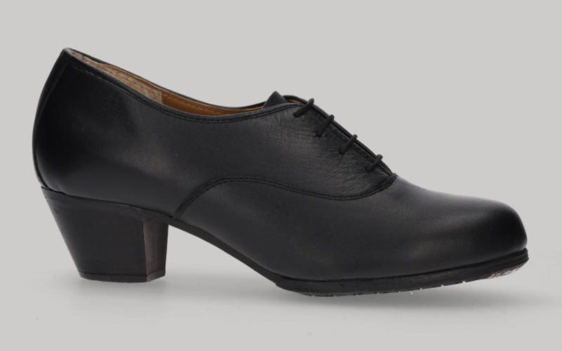 Chaussure de flamenco semi-professionnelle pour homme, cuir noir