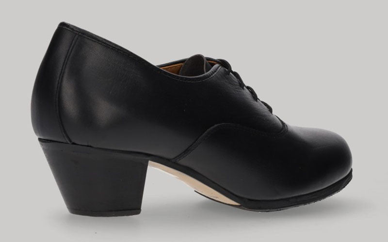 Chaussure de flamenco semi-professionnelle pour homme, cuir noir