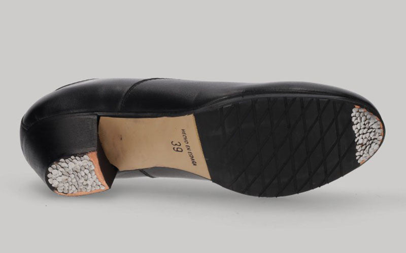 Chaussure de flamenco semi-professionnelle pour homme, cuir noir