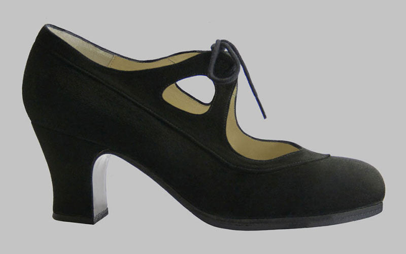 Zapato de Baile Flamenco Profesional Ante Negro