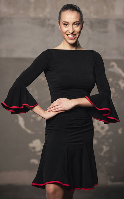 Falda Stucco Negra para Baile de Salón