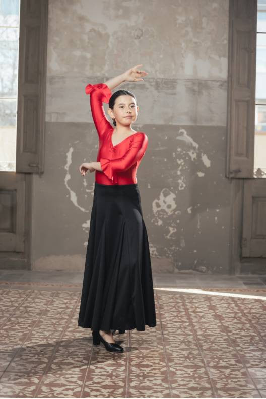 Jupe flamenco pour fille avec beaucoup d'évasement