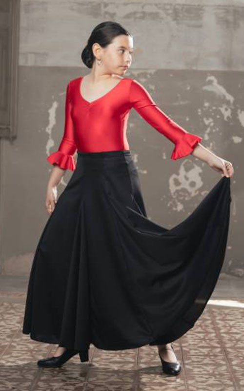 Jupe flamenco pour fille avec beaucoup d'évasement