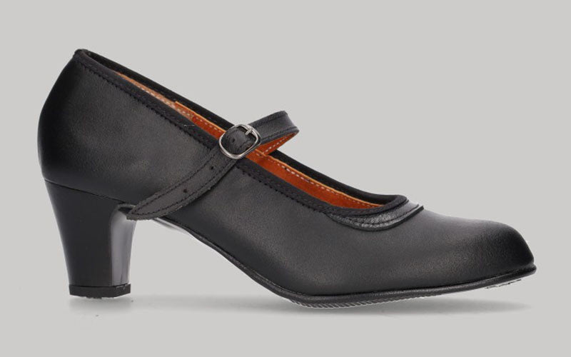 Chaussure semi-professionnelle en cuir noir avec boucle (pour débutants)