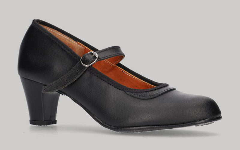 Chaussure semi-professionnelle en cuir noir avec boucle (pour débutants)