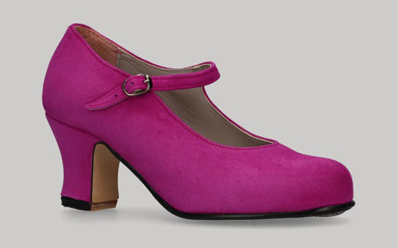 Zapato de Baile Flamenco Semiprofesional Ante Fucsia